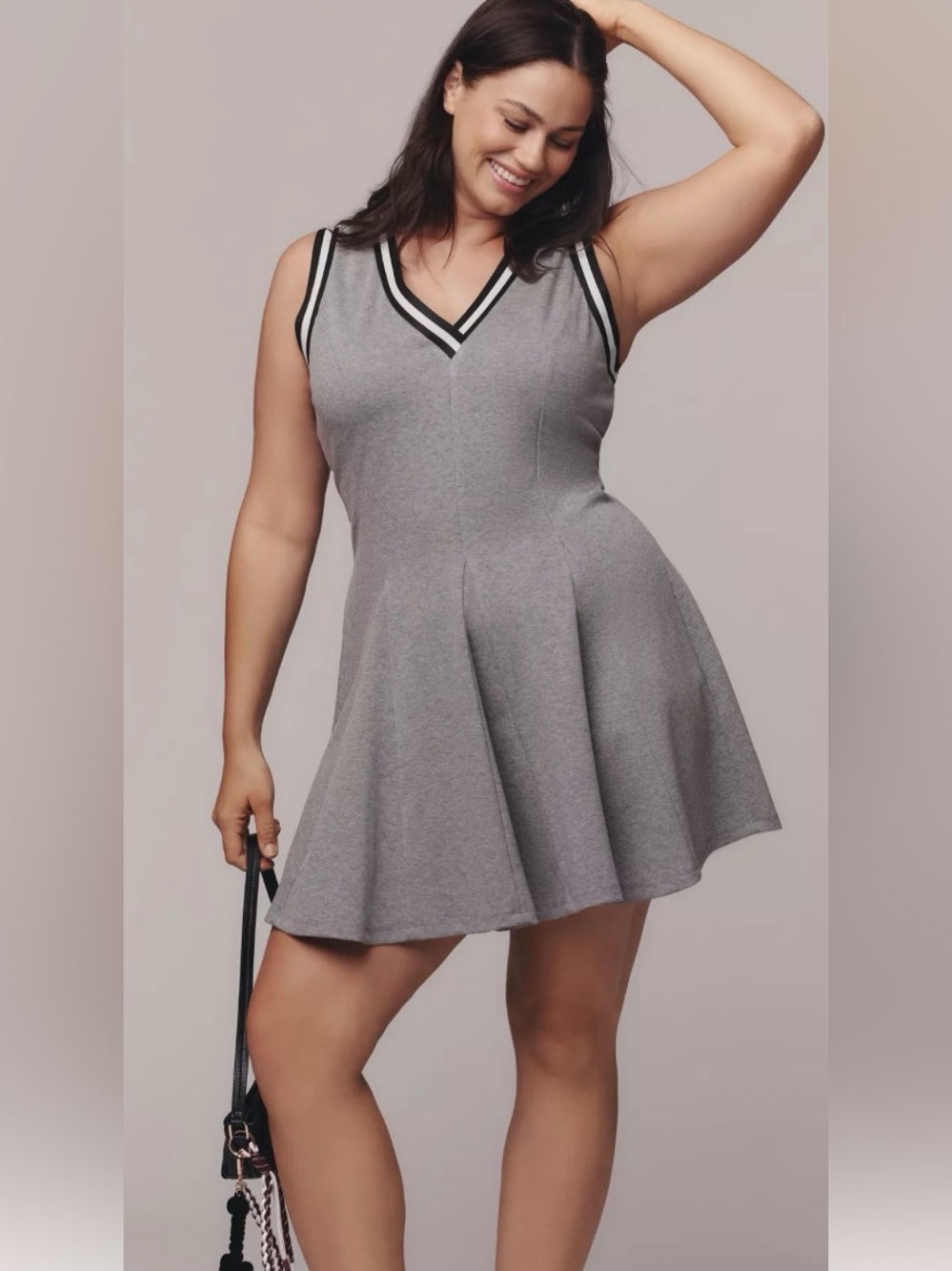 NWT Anthropologie sleeveless V-neck sporty mini dress: Size M